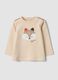 Beiges Rundhals-Shirt aus reiner Bio-Baumwolle_0