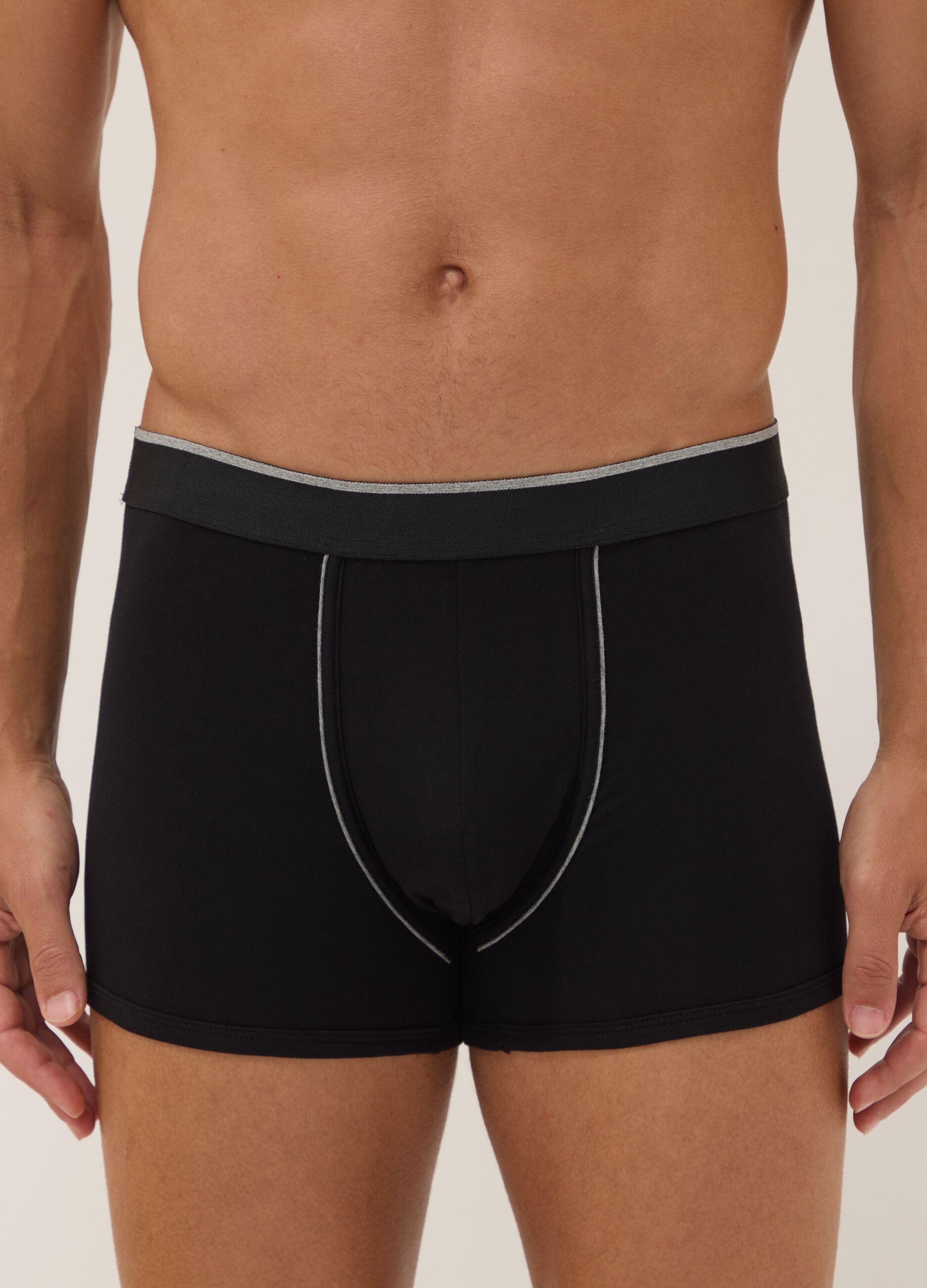 2-pack of black stretch Supima cotton boxer shorts