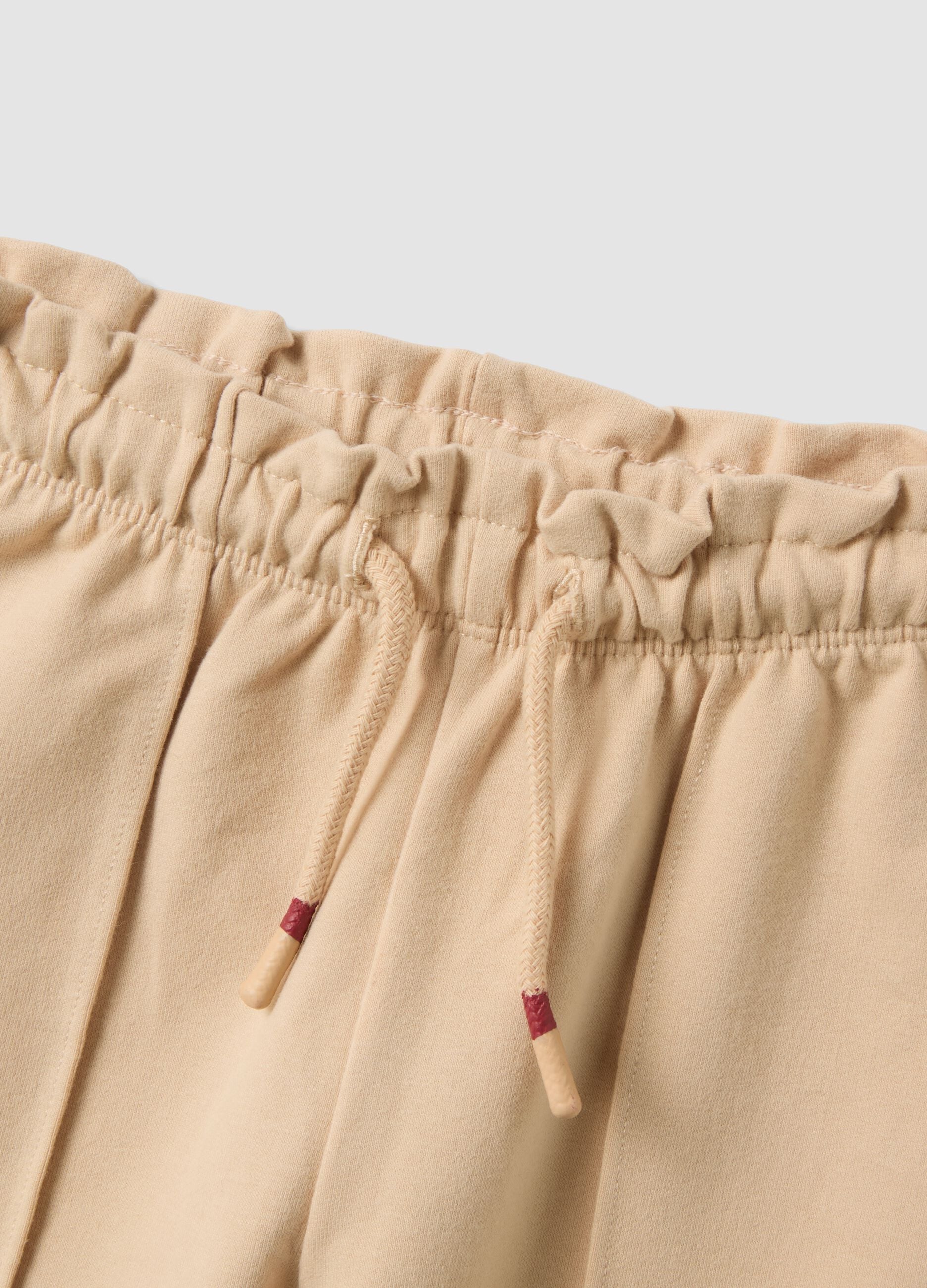 Light brown stretch cotton set with cute animal print