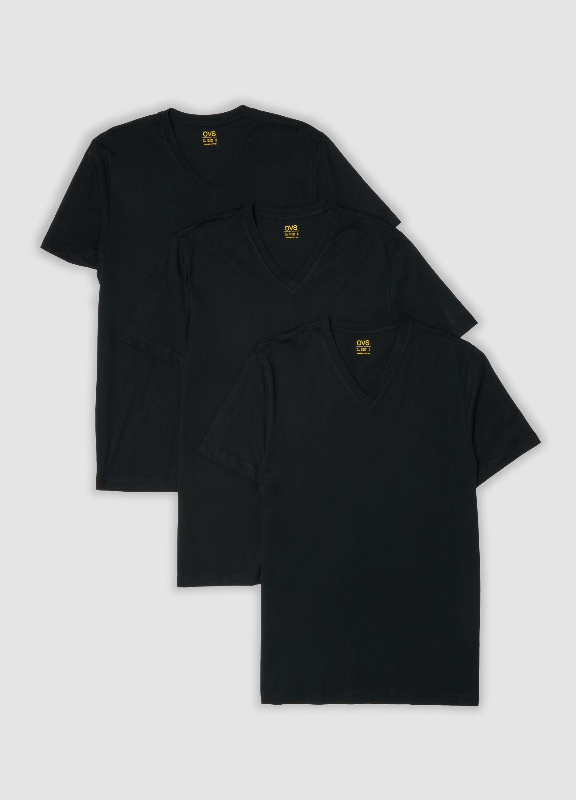 3-pack of blue organic cotton V-neck T-shirts