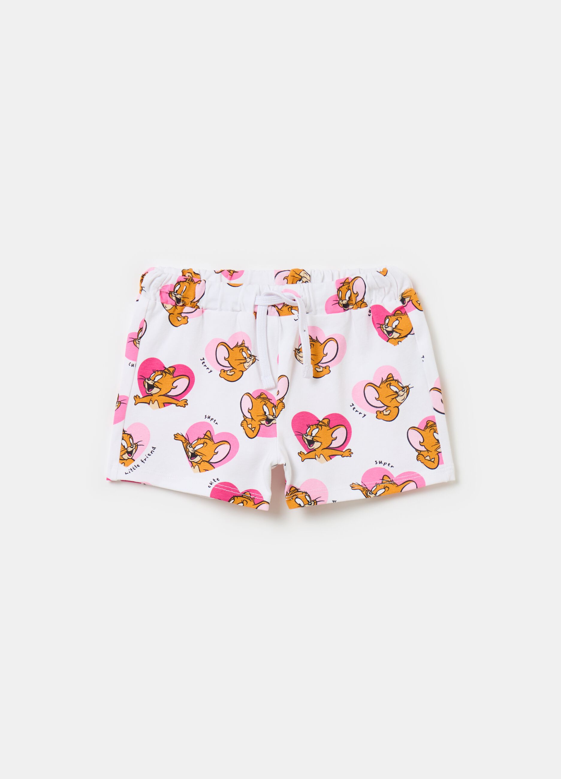 Shorts with drawstring and Tom & Jerry print