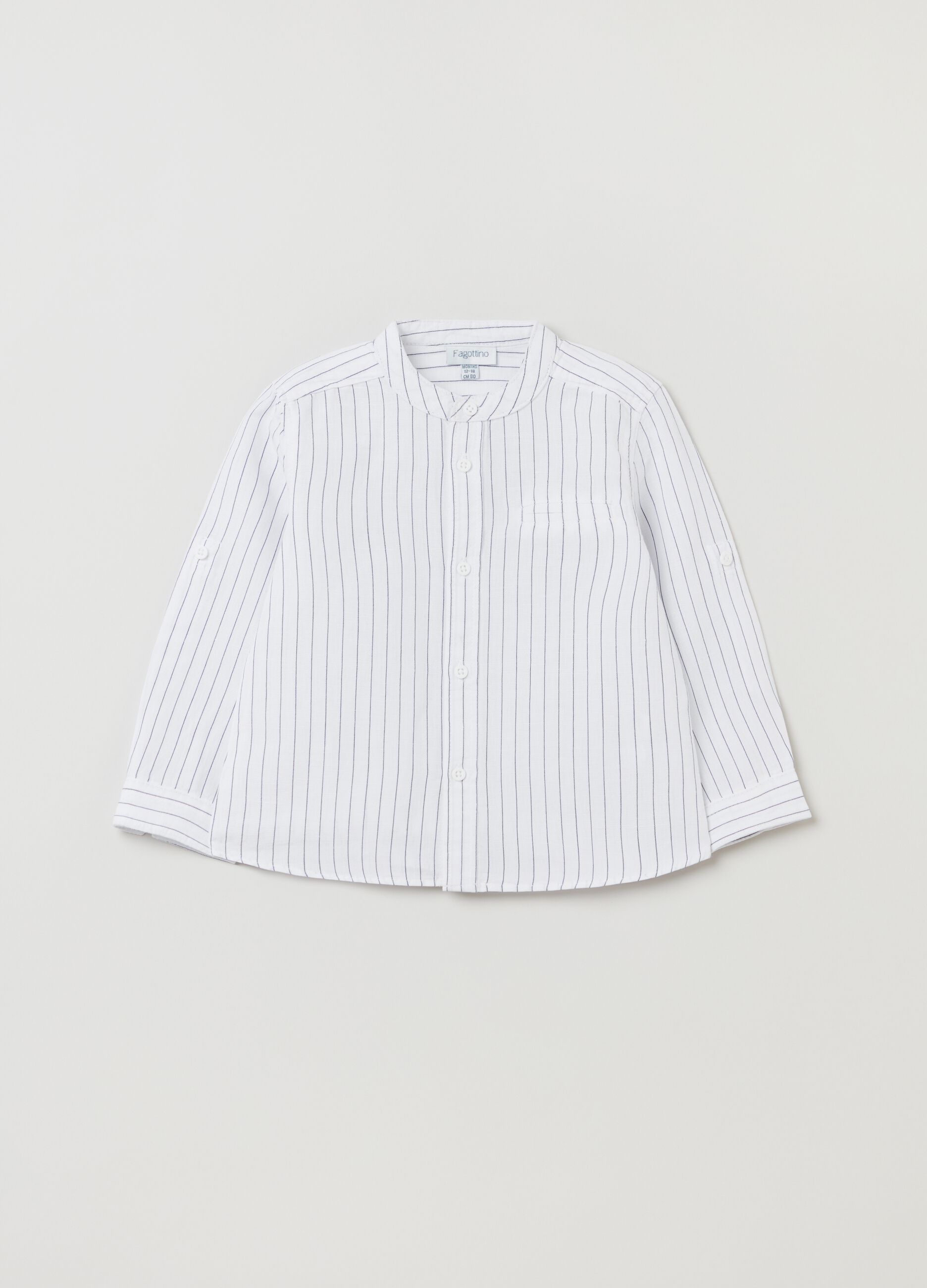 Camisa de rayas de lino y algodón