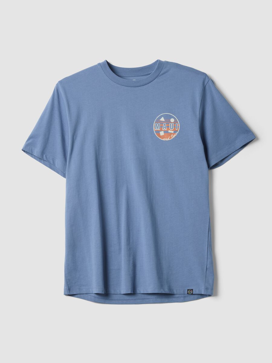 Light blue pure cotton T-shirt with print_4
