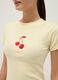 Yellow pure cotton regular fit T-shirt with cherry print_3