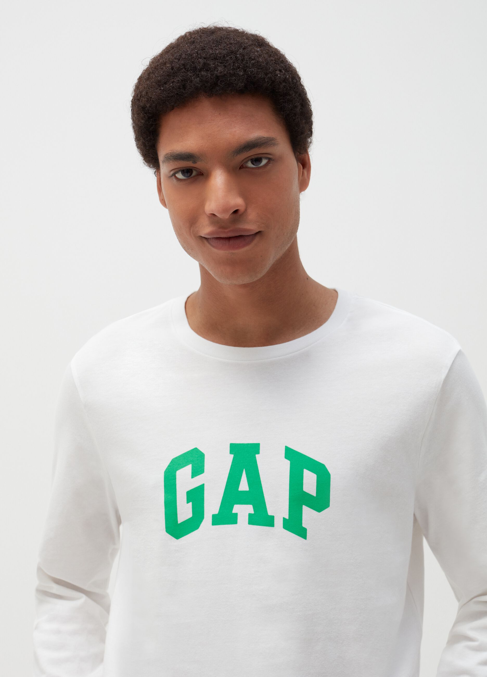 T-shirt a maniche lunghe con stampa logo
