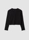 Black organic cotton T-shirt with ribbed neckline for girls_2