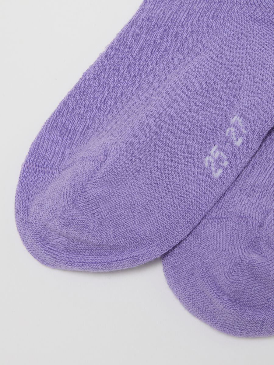 Multicolour short cotton blend socks for girls, regular fit pack of three_1