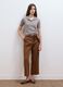 Brown stretch viscose formal trousers, straight fit_0