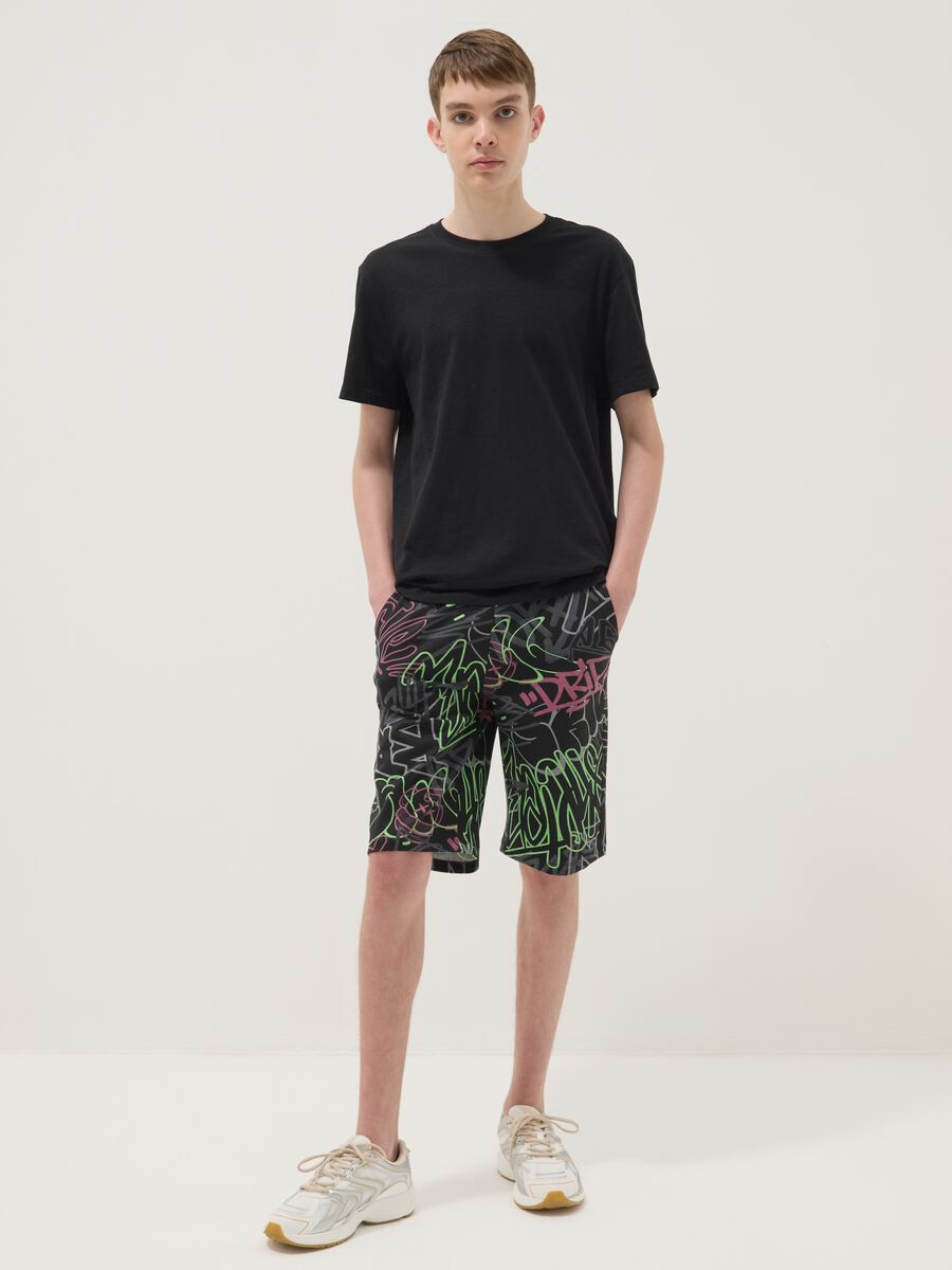 Multicolour pure cotton shorts for boys, regular fit_0