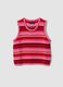 Multicolour striped pure cotton knitted vest, regular fit_0