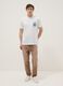 Wei&szlig;es Regular-Fit T-Shirt aus reiner Baumwolle mit kurzen &Auml;rmeln_0