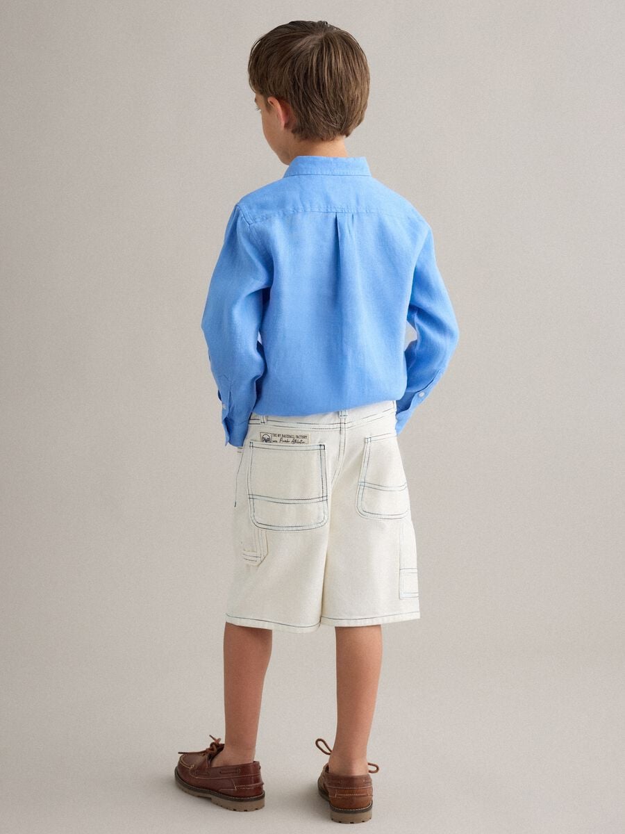 Beige pure cotton shorts_1