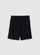 Boy's black pure cotton shorts with regular fit_0