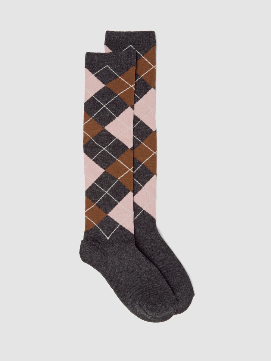 Calze lunghe grigie in cotone organico elasticizzato_0