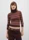 High-neck multicolour striped fitted top_1