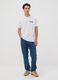 White pure cotton jersey T-shirt with print, regular fit_1