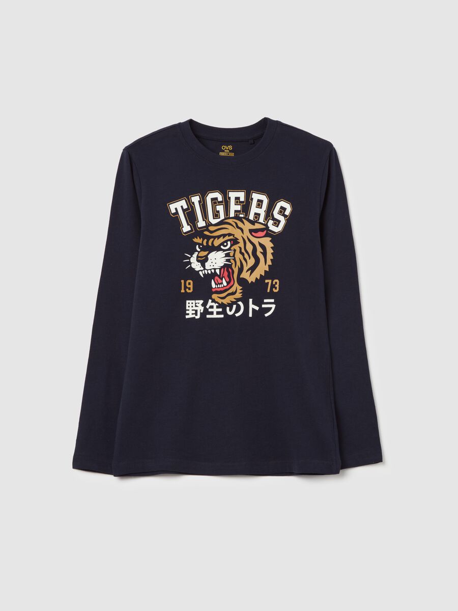 T-shirt with long sleeves and "Tigers 1973" print_3