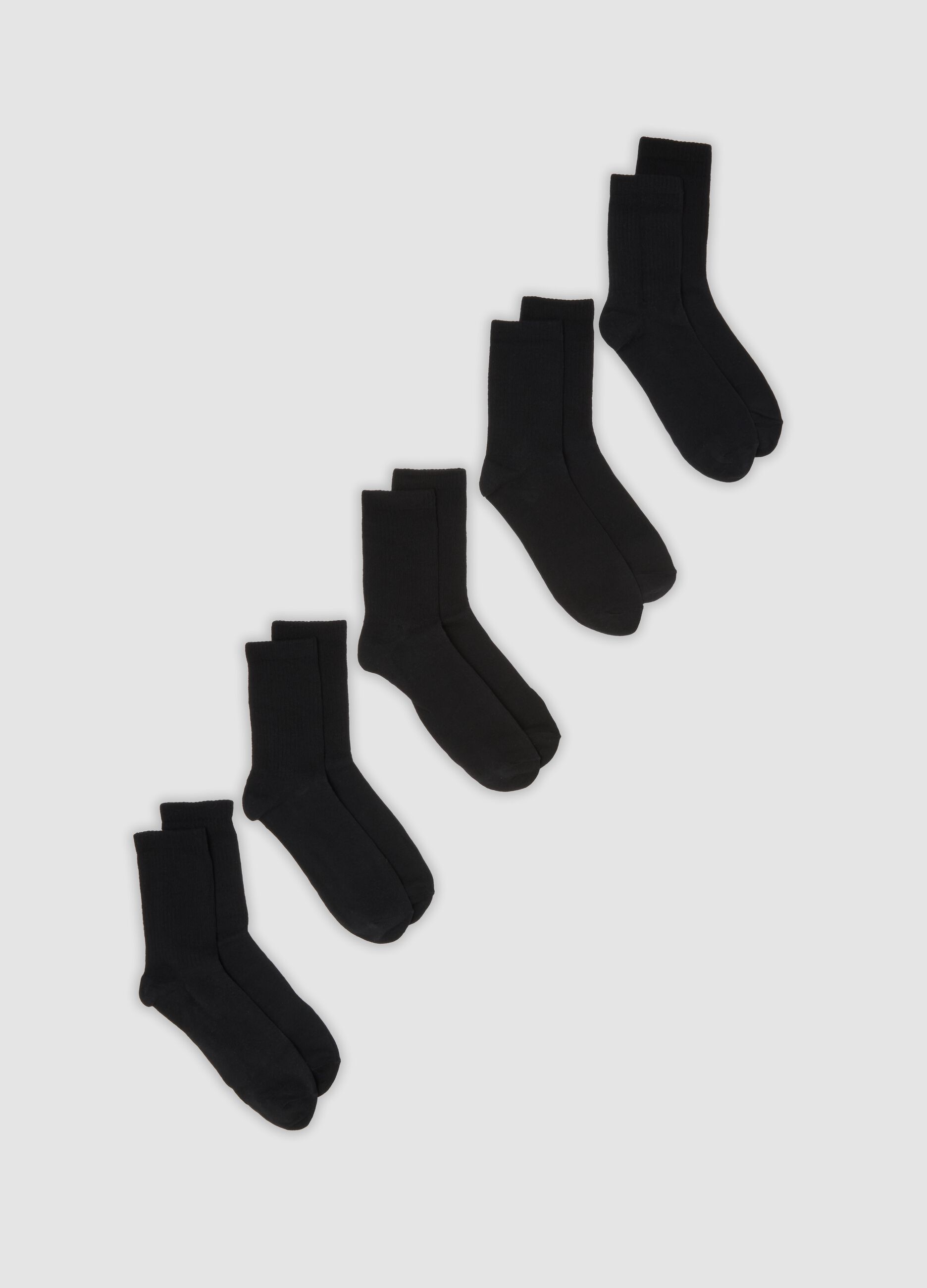 5er-Pack schwarze Sportsocken aus Bio-Baumwolle