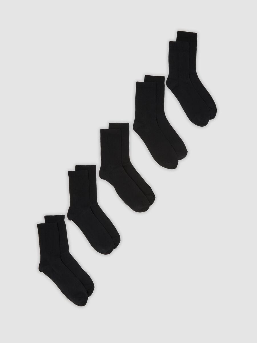 5er-Pack schwarze Sportsocken aus Bio-Baumwolle_0