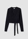 Blue stretch-cotton cardigan with deep V-neck_4