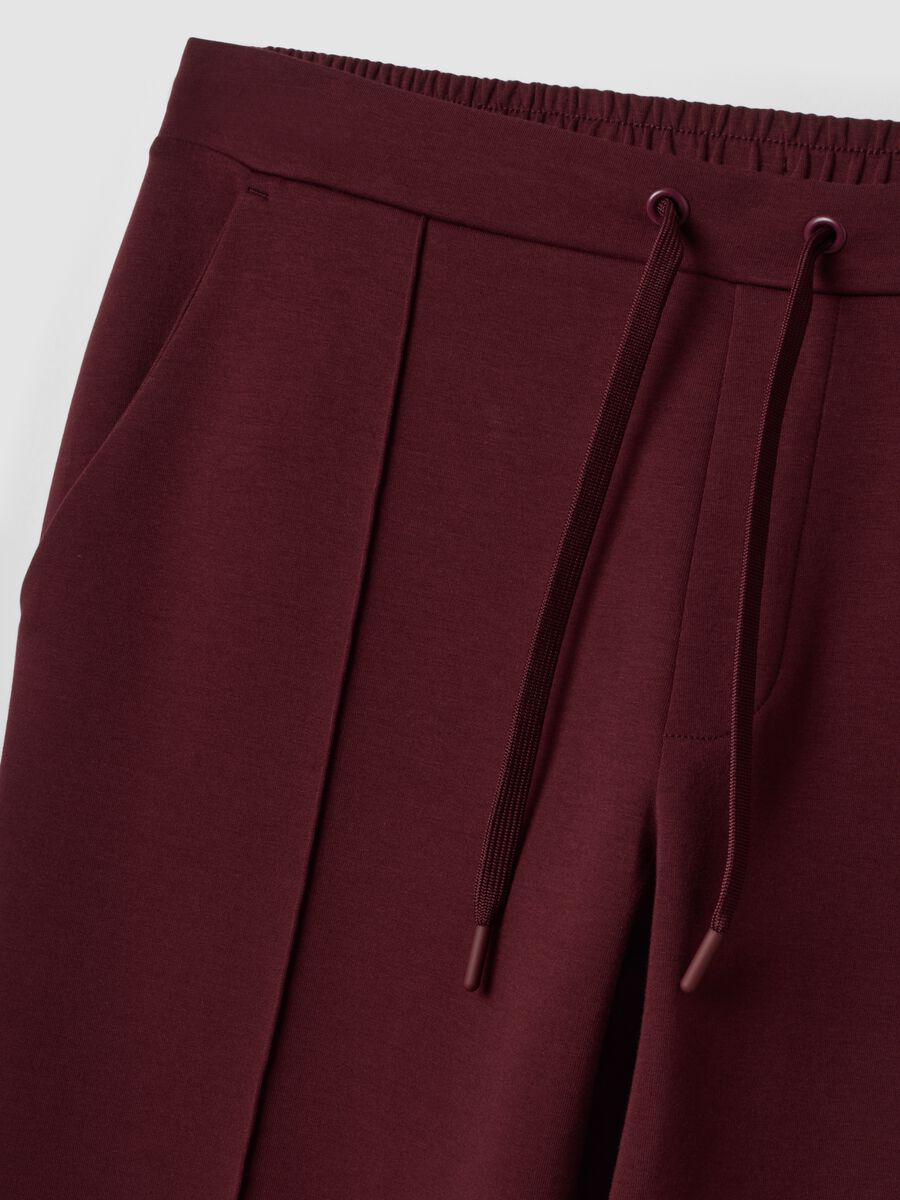 Red regular-fit stretch cotton trousers_1
