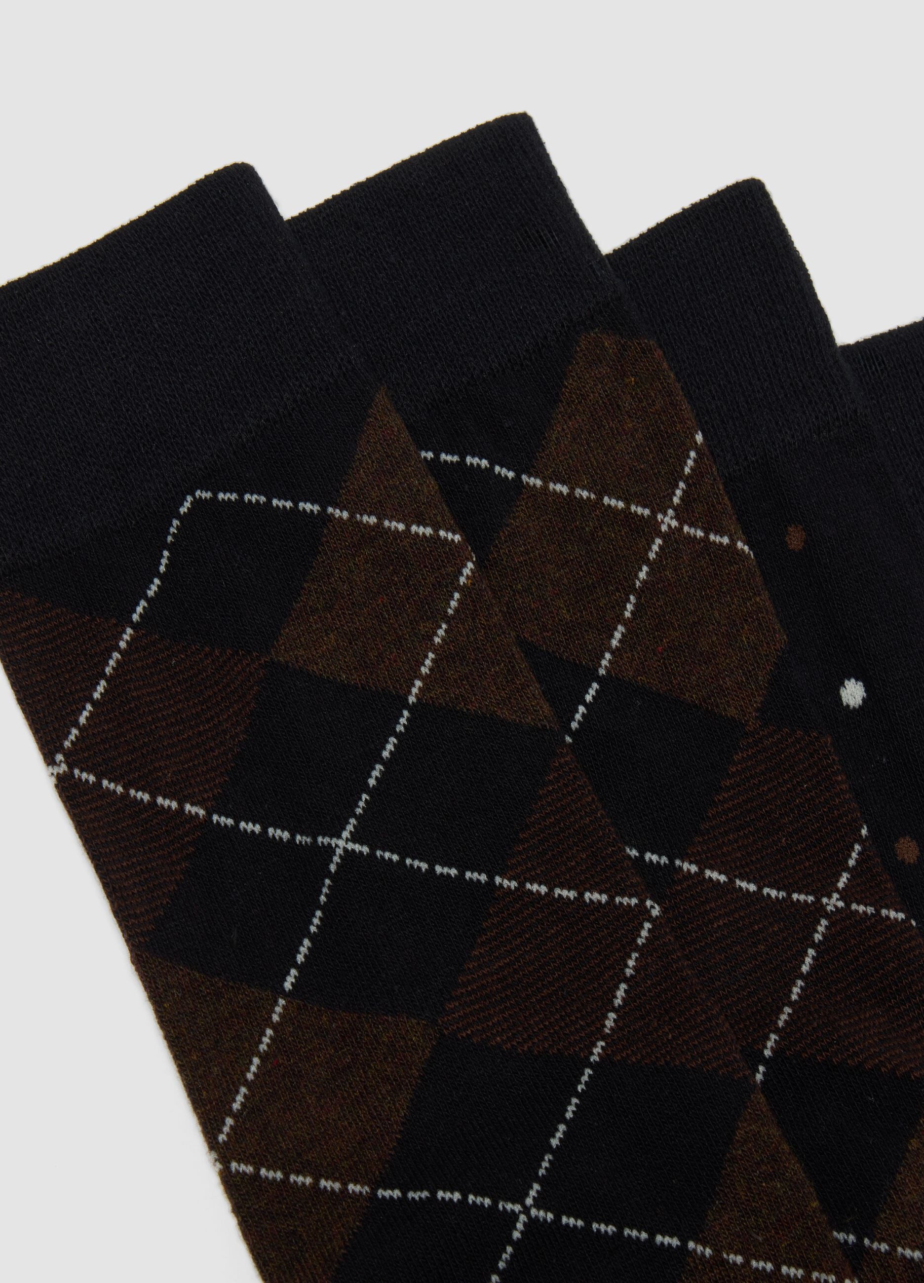3-pack of brown long socks in stretch organic cotton