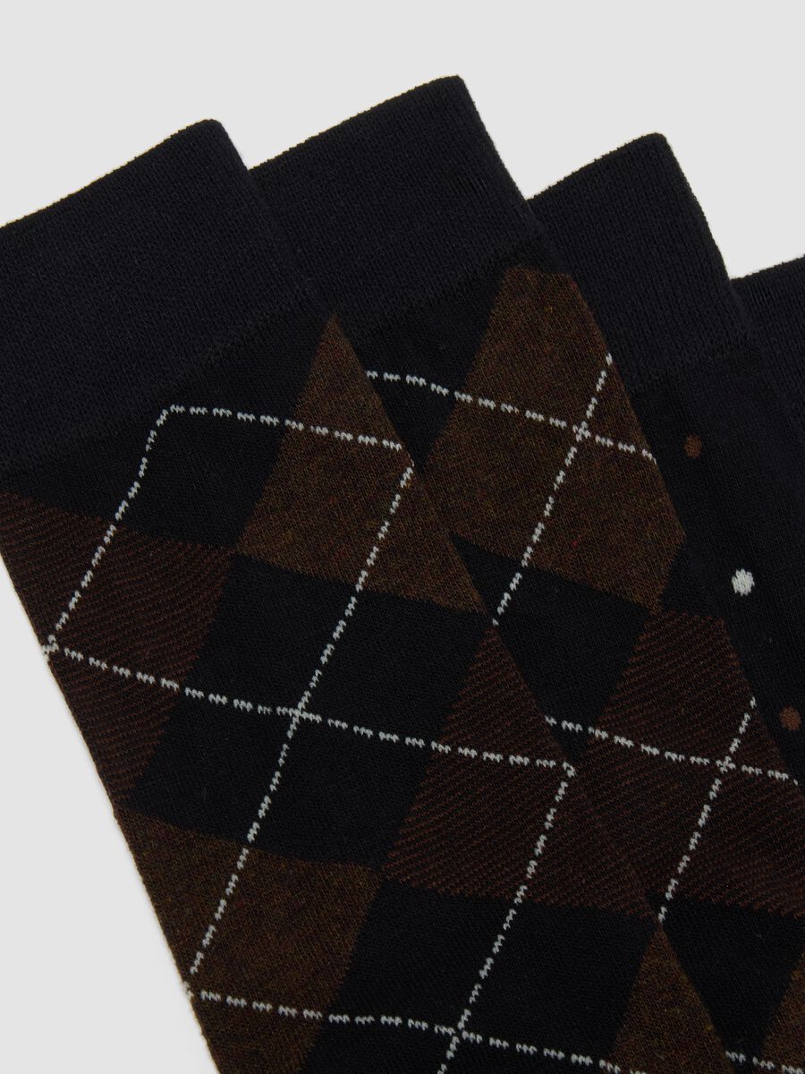 3-pack of brown long socks in stretch organic cotton_2
