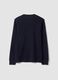 Blue pure cotton V-neck T-shirt, regular fit_2