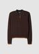 Brown viscose-blend polo-collar jumper, regular fit_4