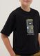 Boys&rsquo; black pure cotton oversized T-shirt with print_2