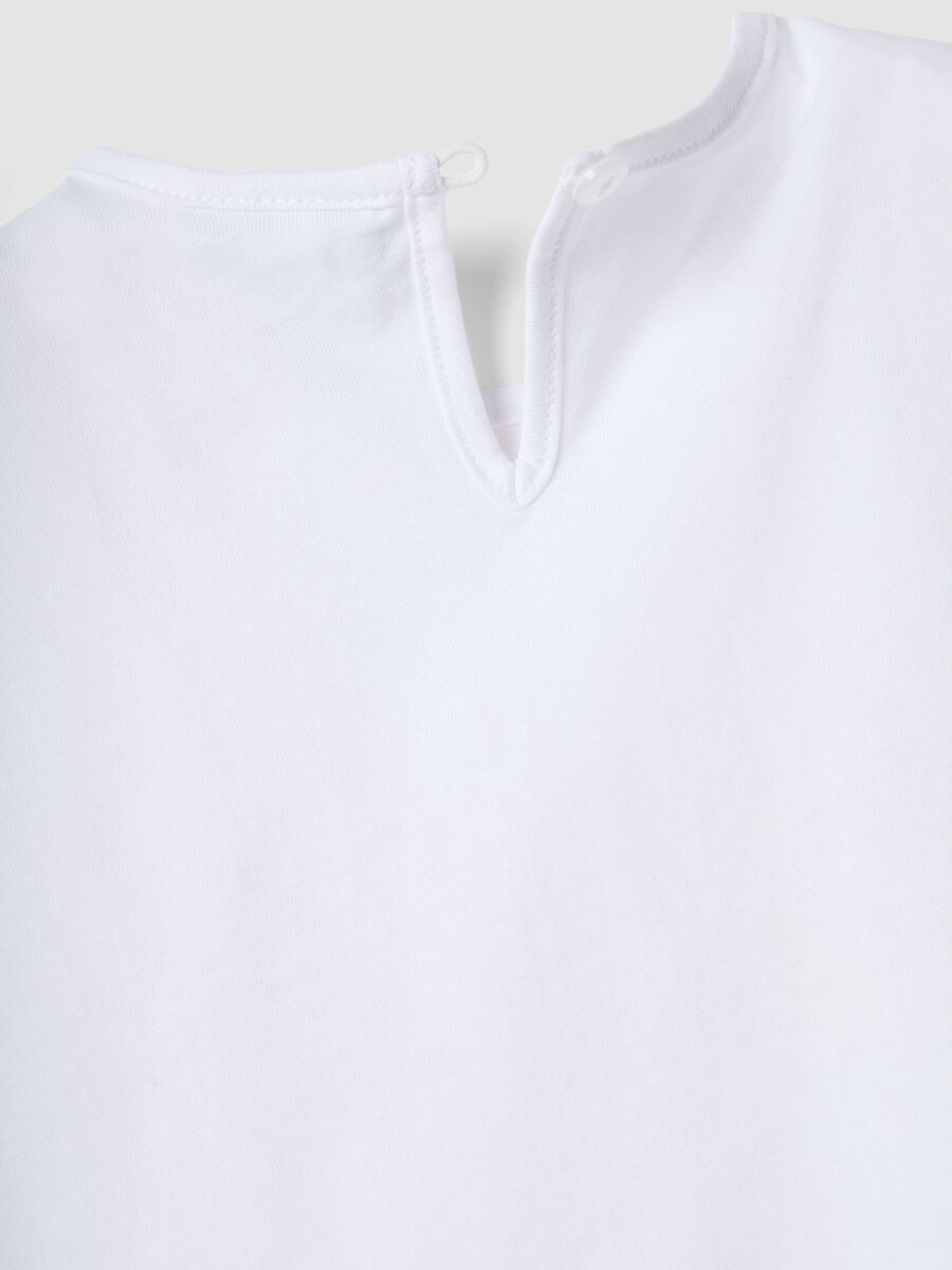 Sleeveless white pure cotton girl's t-shirt regular fit_3