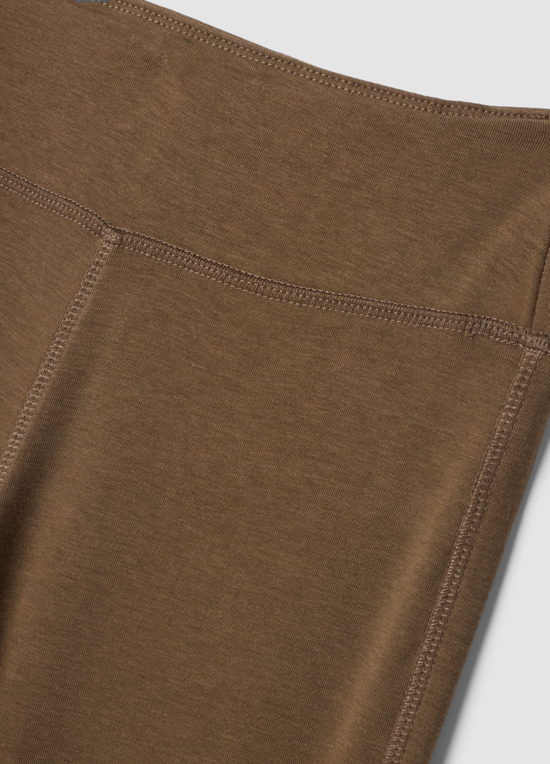 Brown flared viscose stretch jersey leggings