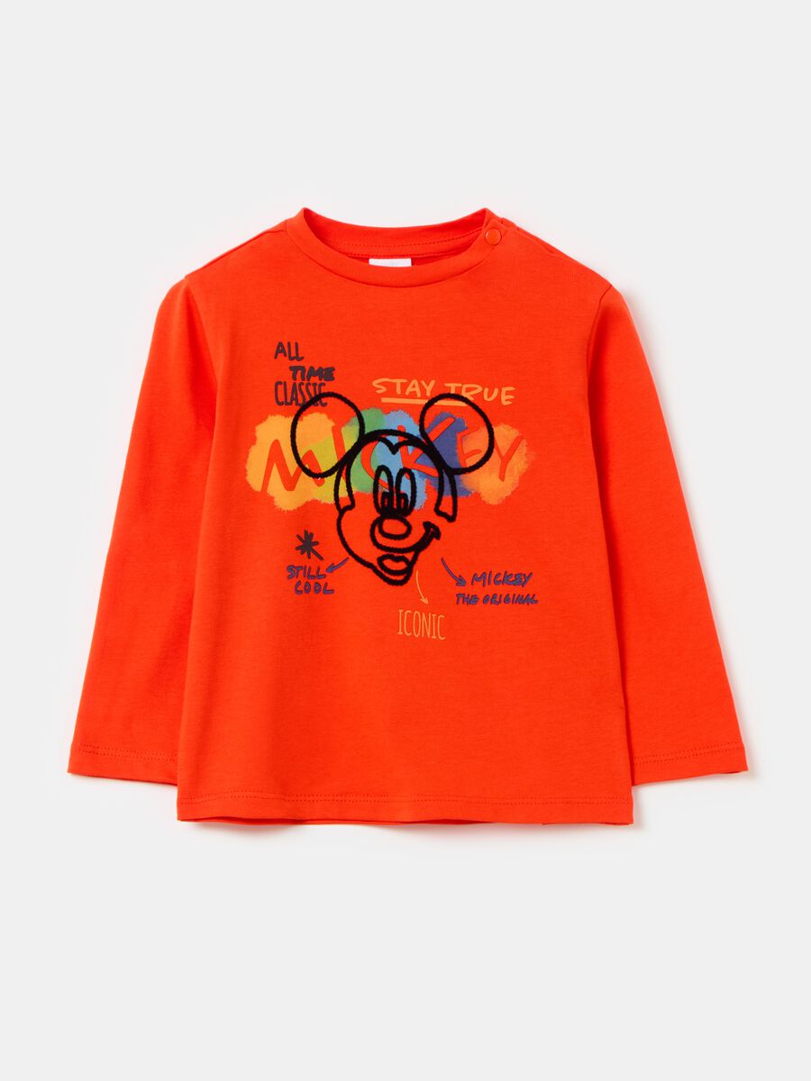 T-shirt with Mickey Mouse print and long sleeves_0