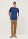 Blue pure cotton T-shirt with chest pocket_1