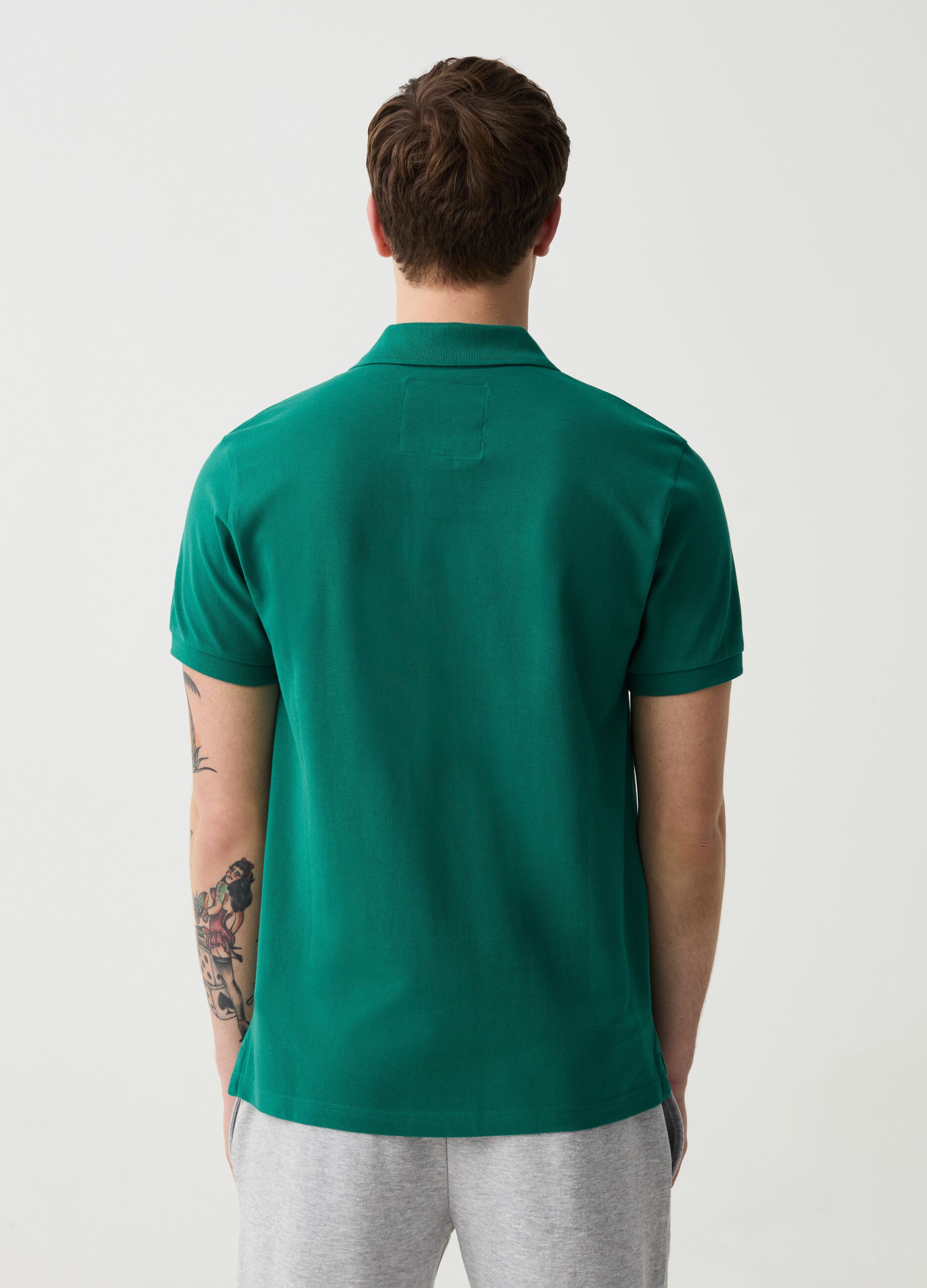 Piquet polo shirt with embroidered logo