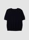 Navy wool-blend crew-neck short-sleeve jumper, regular fit_4