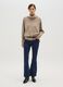 Beige regular fit jumper with high neck_0