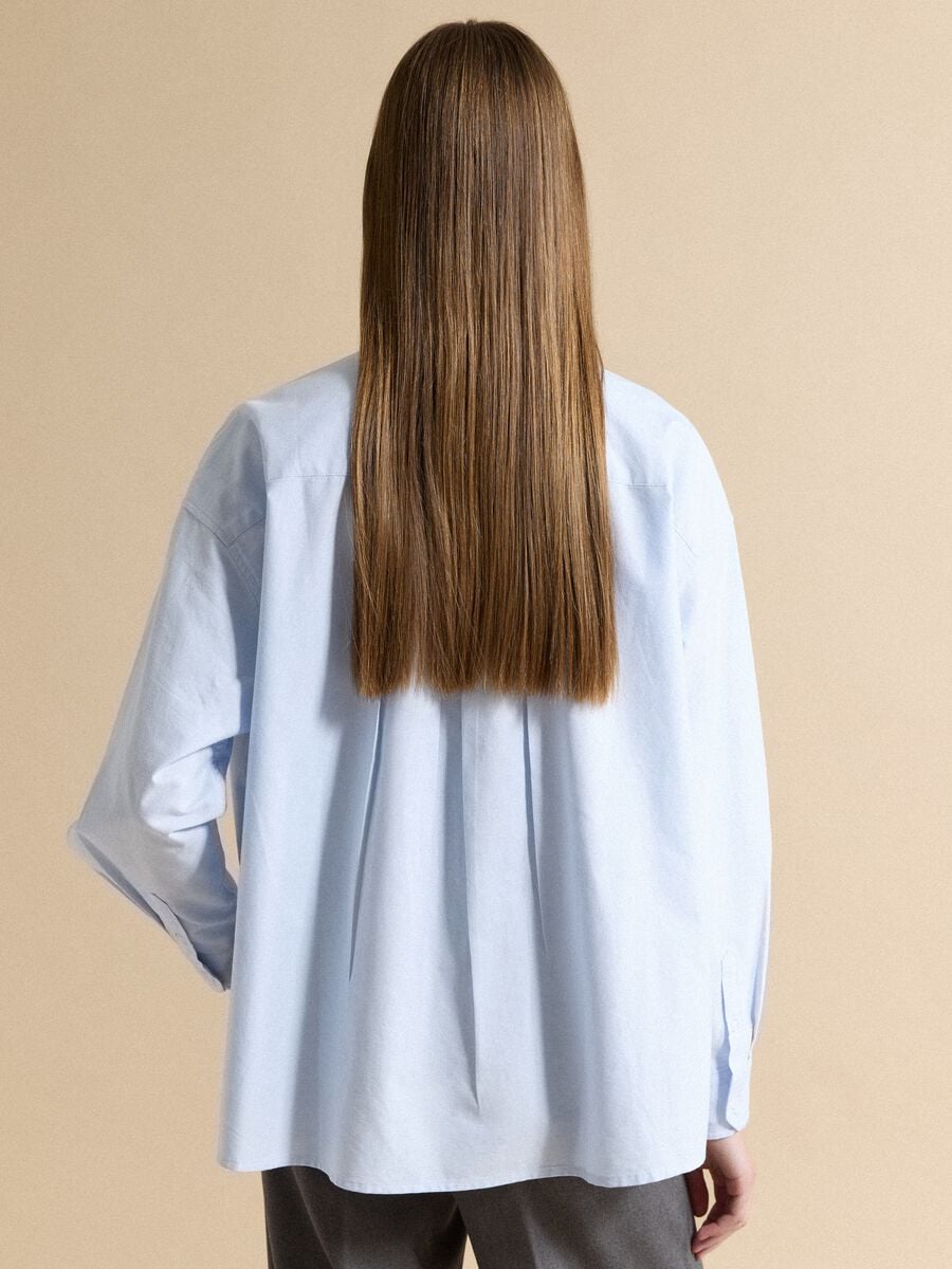 Light blue pure cotton shirt with classic collar, regular fit_3