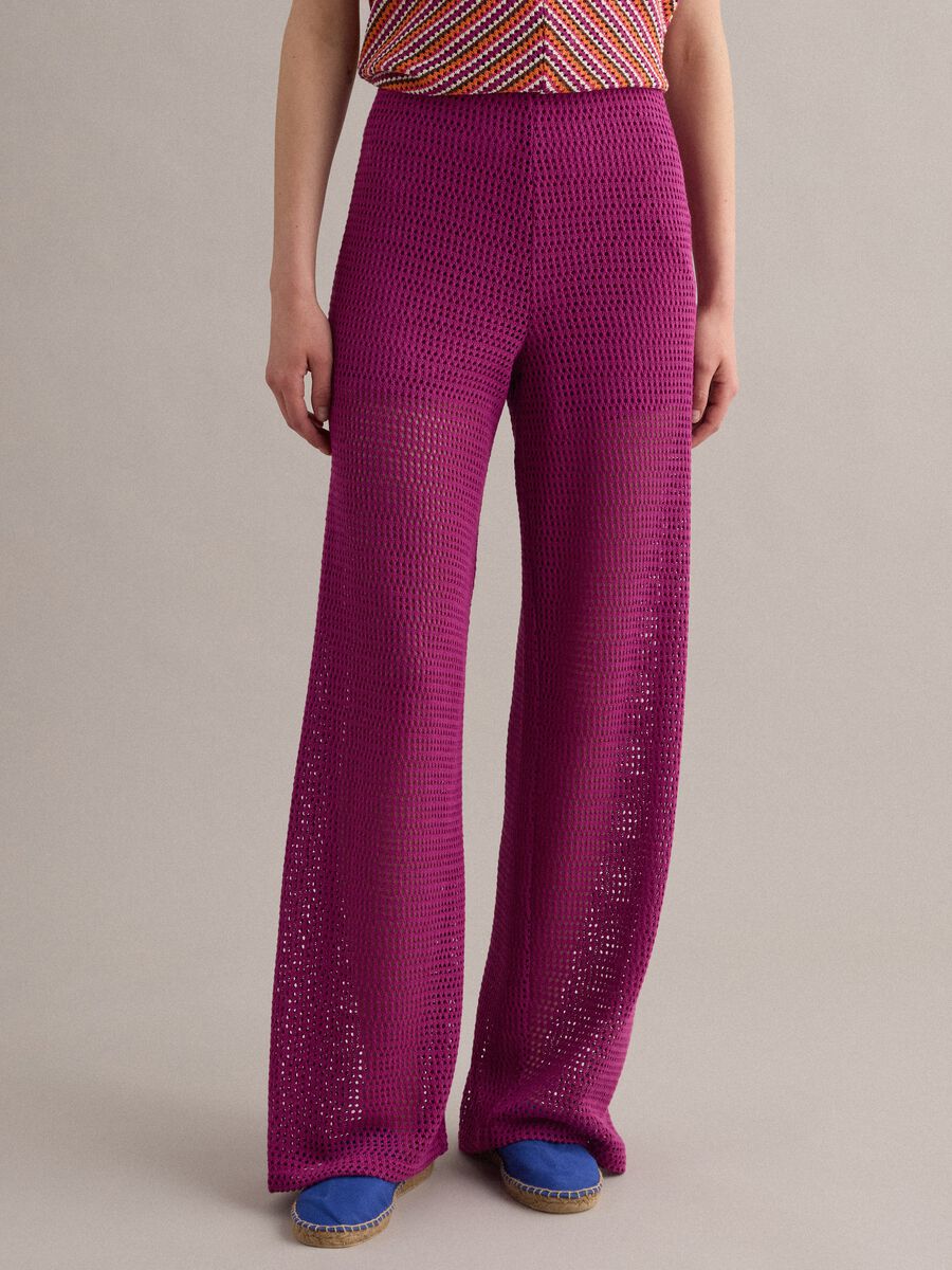 Pantal&oacute;n palazzo morado en mezcla de viscosa_1