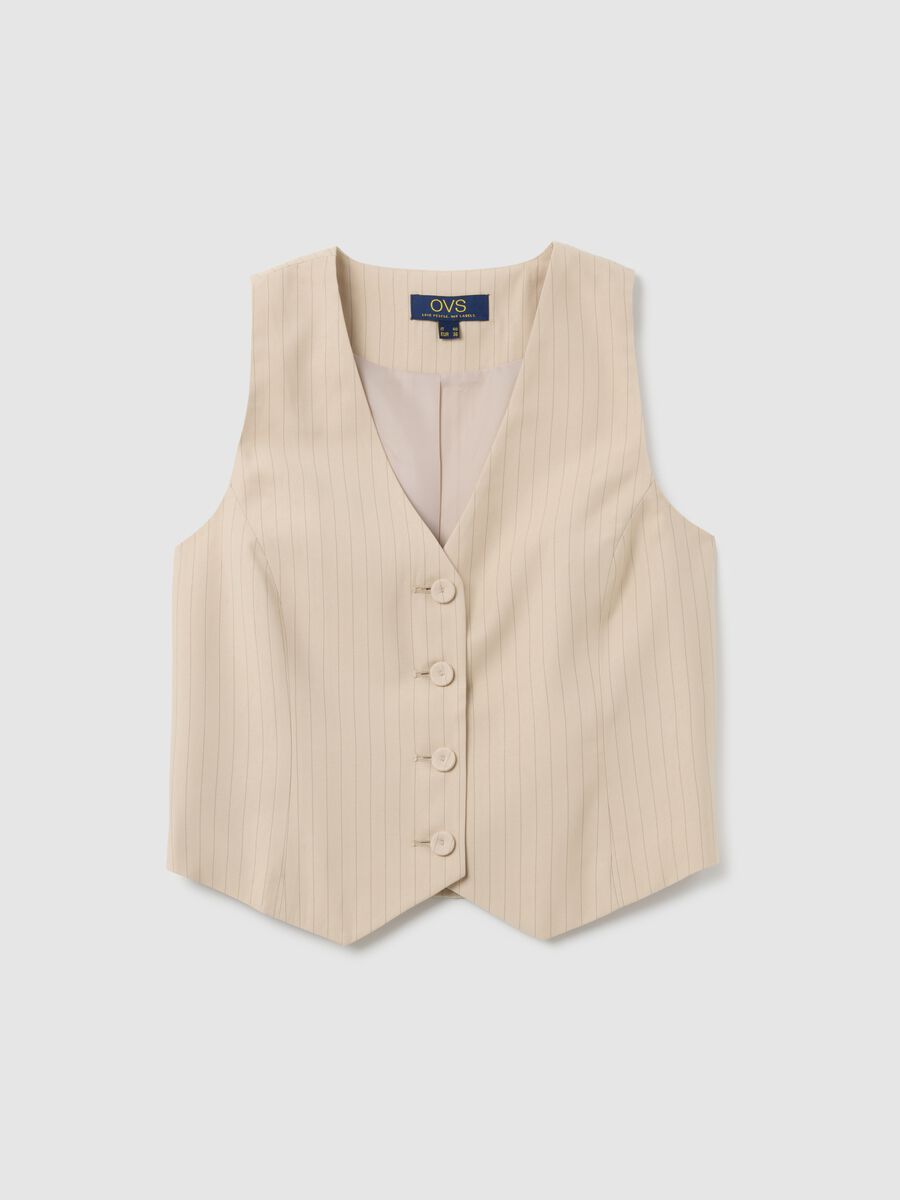 Slim fit beige waistcoat_4