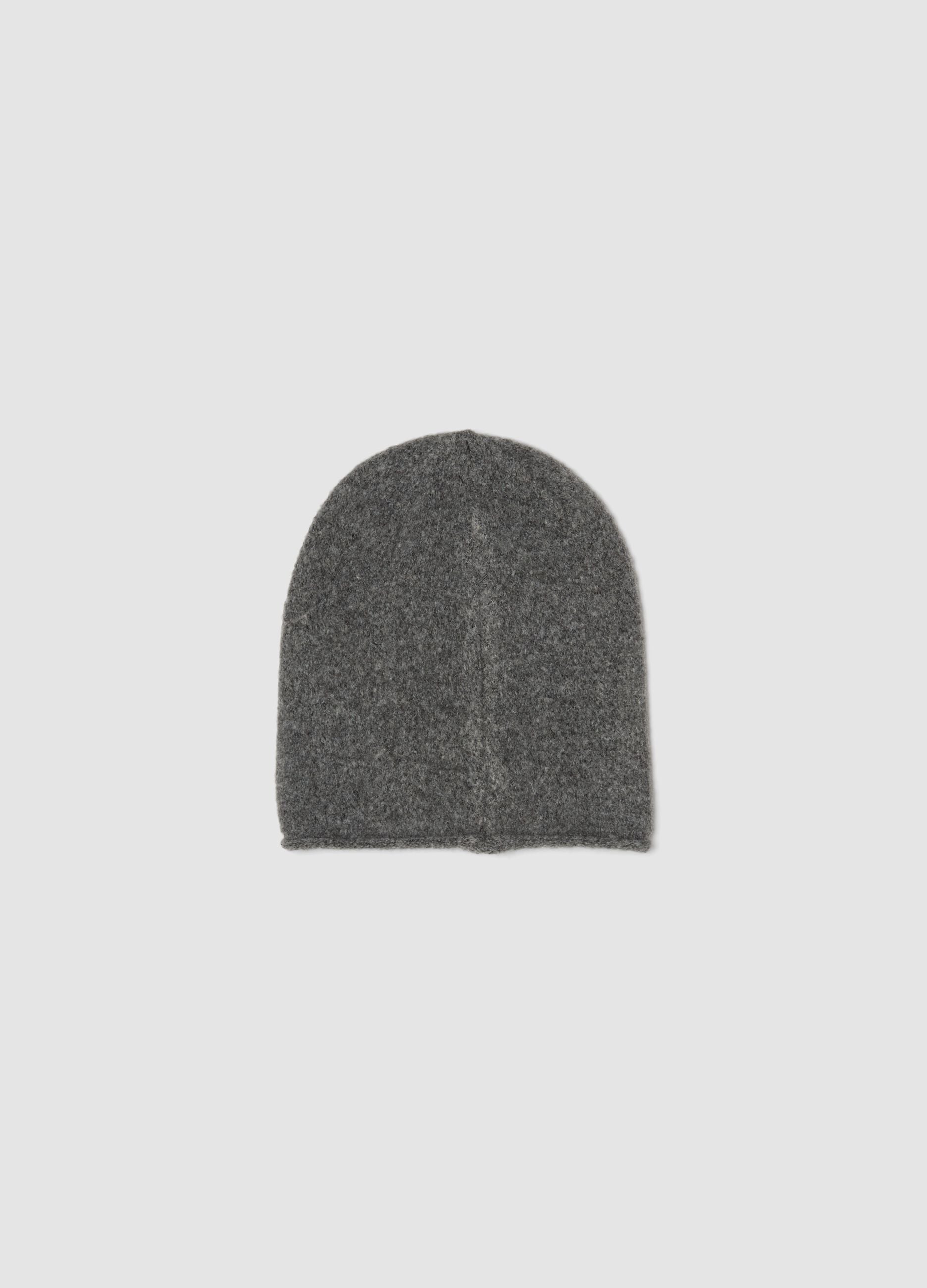 Grey stretchy jersey knit hat