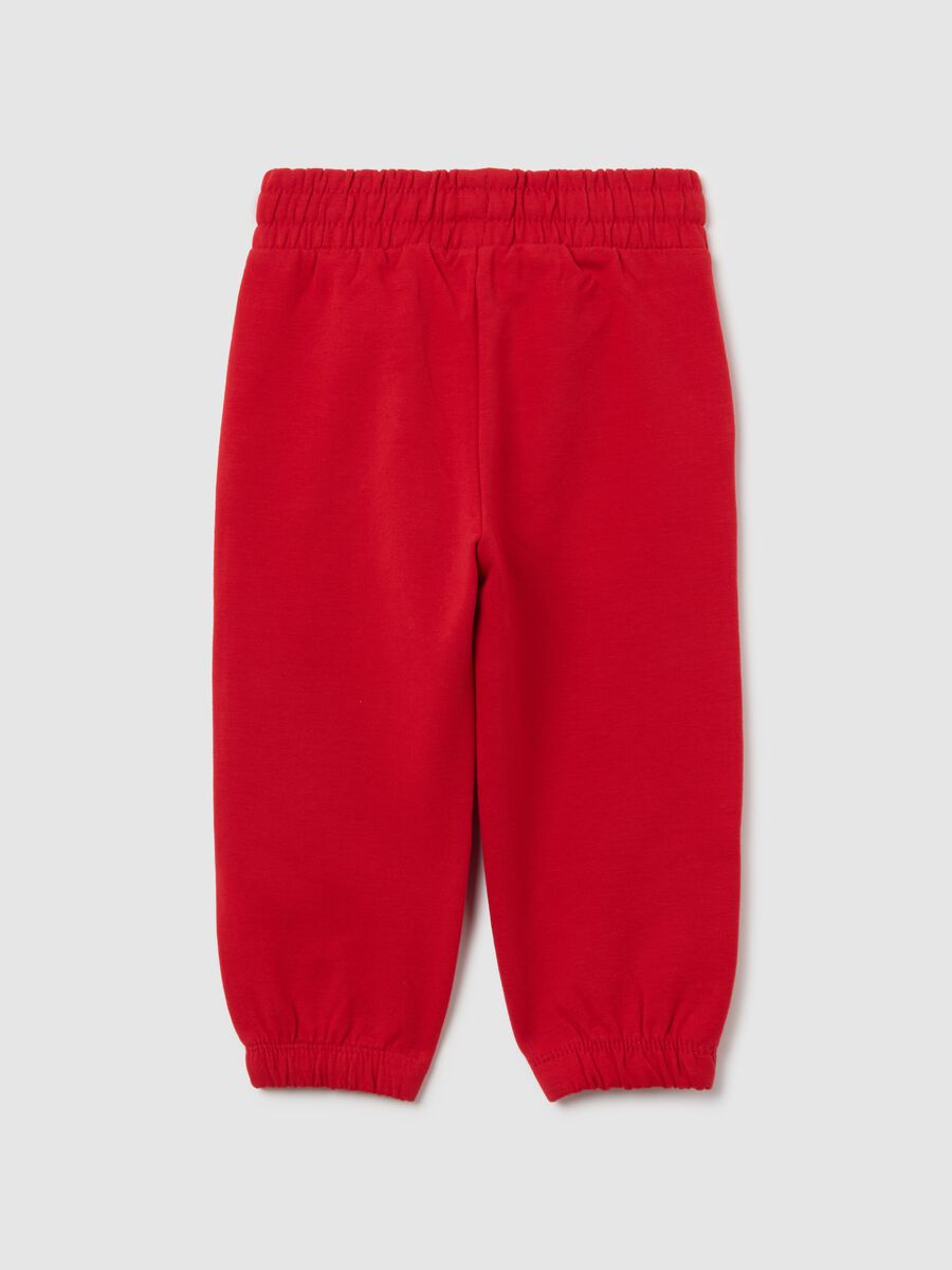 Girls' Red Stretch Cotton Trousers, Regular Fit_1