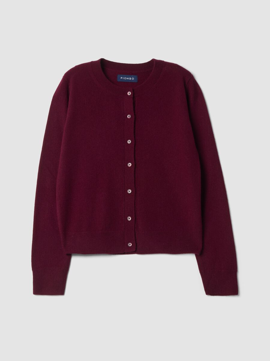 Roter Rundhals-Cardigan aus reinem Kaschmir_0