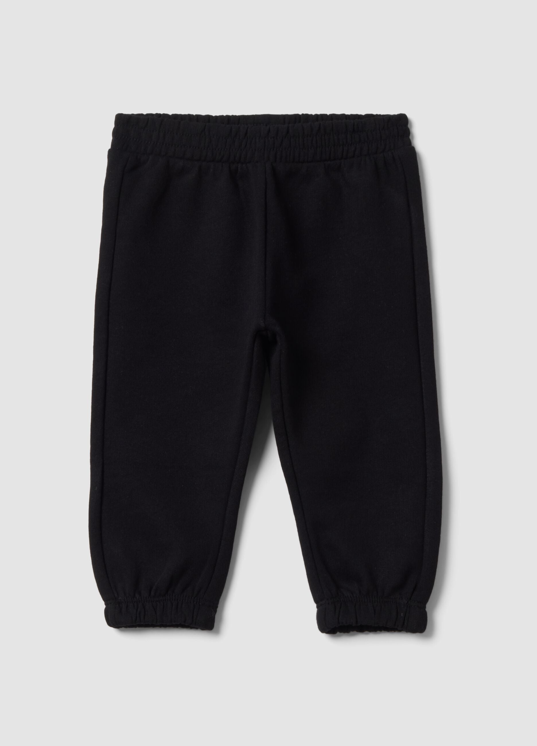 Pantaloni jogger neri in puro cotone per bimba