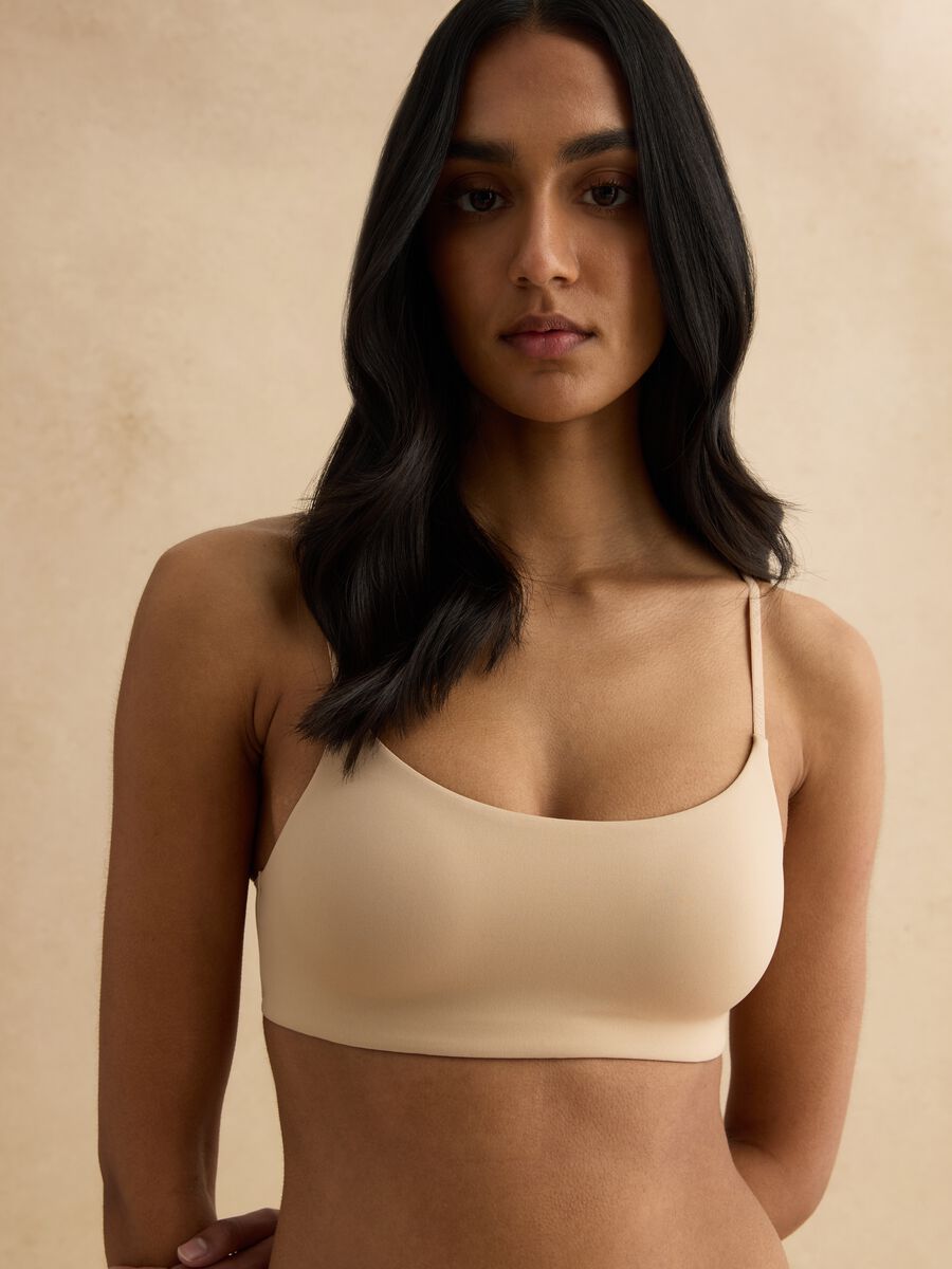 Beige bralette bra with removable padding_2