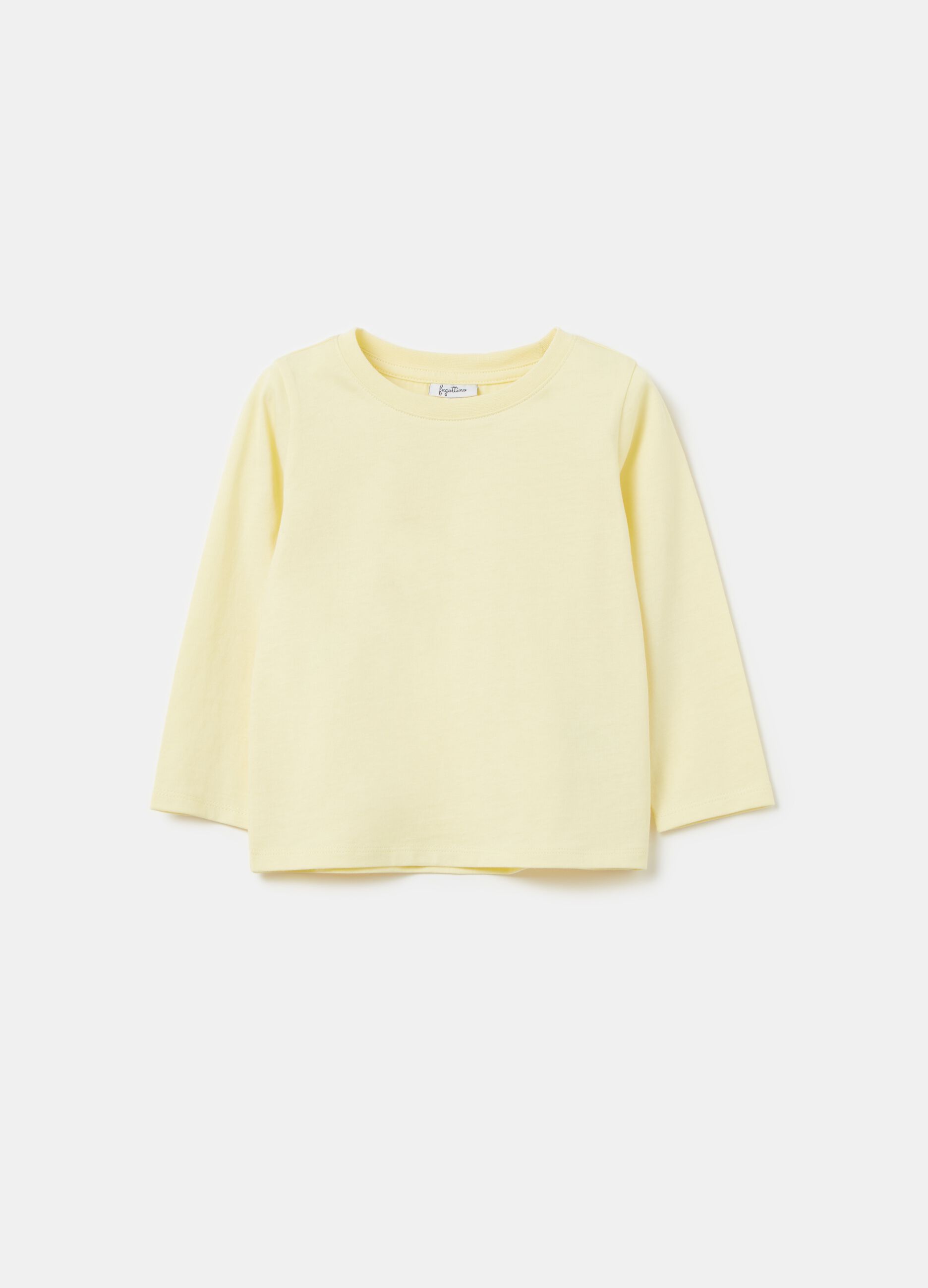 Long-sleeved solid colour T-shirt