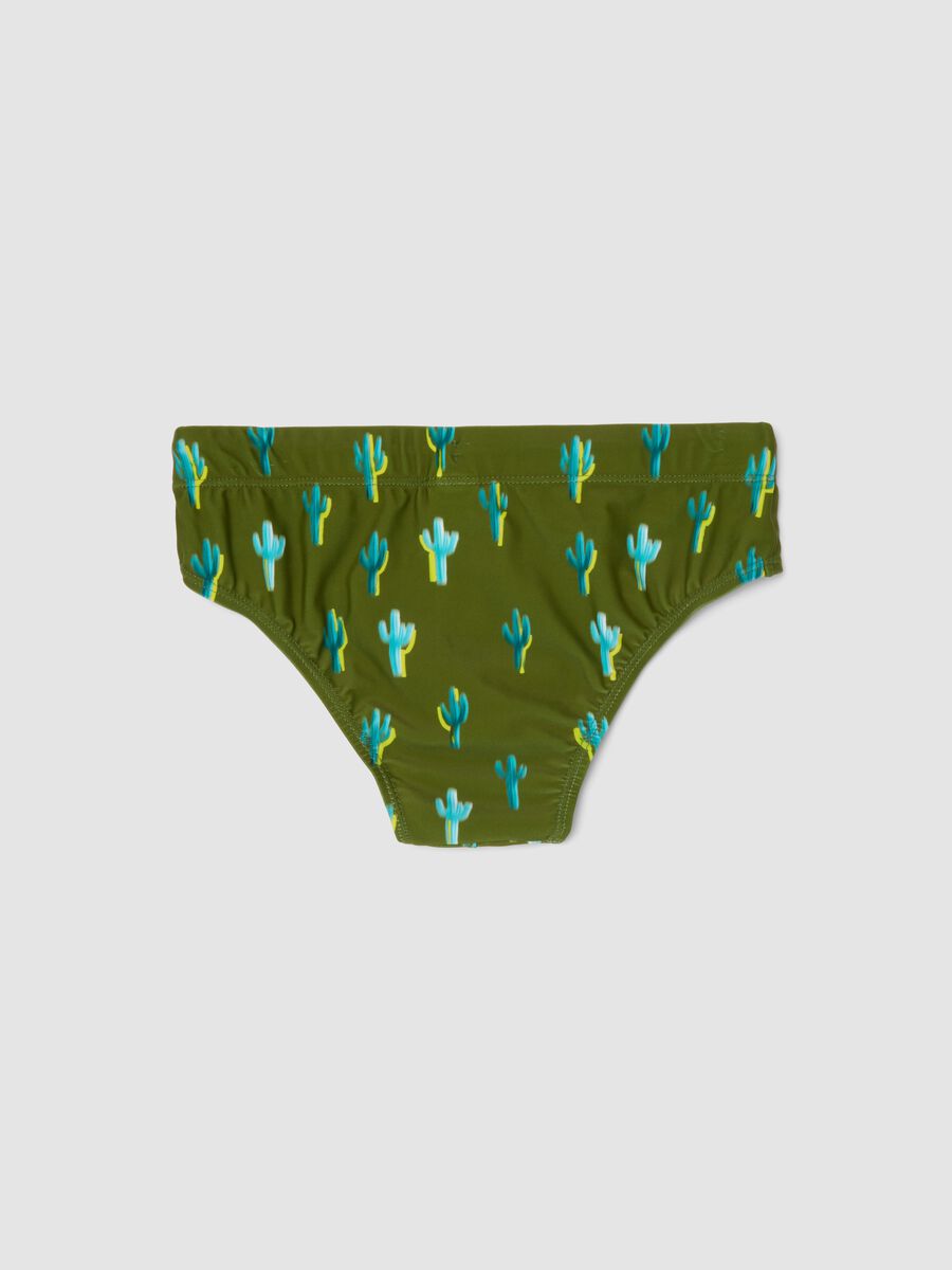 Green stretch-fabric swim briefs_1