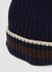 Navy ribbed viscose and wool blend beanie_2