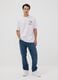 White pure cotton Peanuts print T-shirt, relaxed fit_2