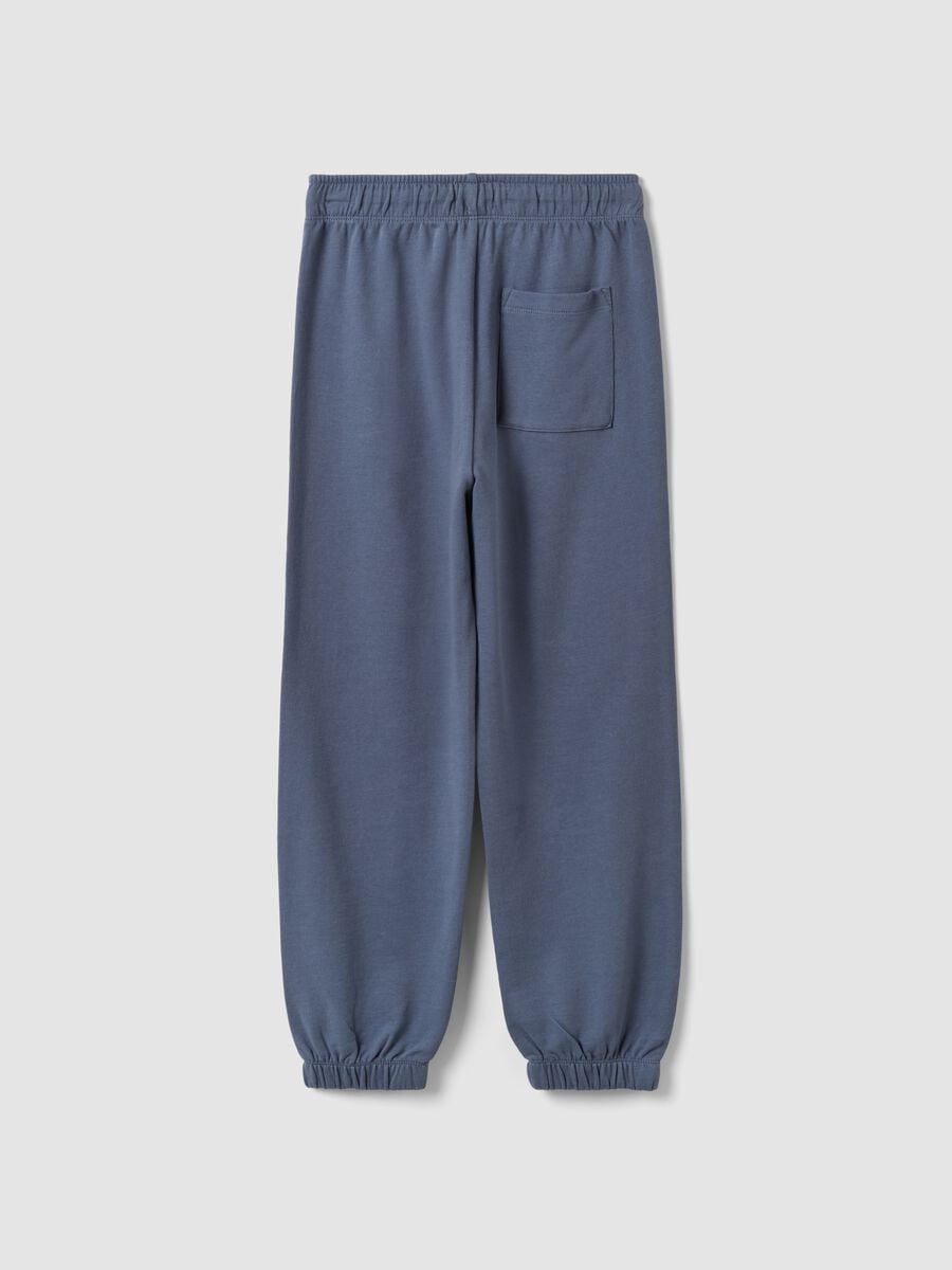 Grey organic cotton jogger trousers for boys, relaxed fit_1